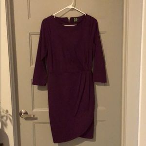 Purple Midi 3/4 Sleeve Dress